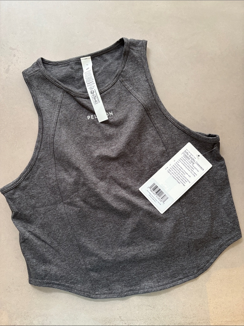 Lululemon x Peloton Women's Dark Charcoal Racerback Crop Tank